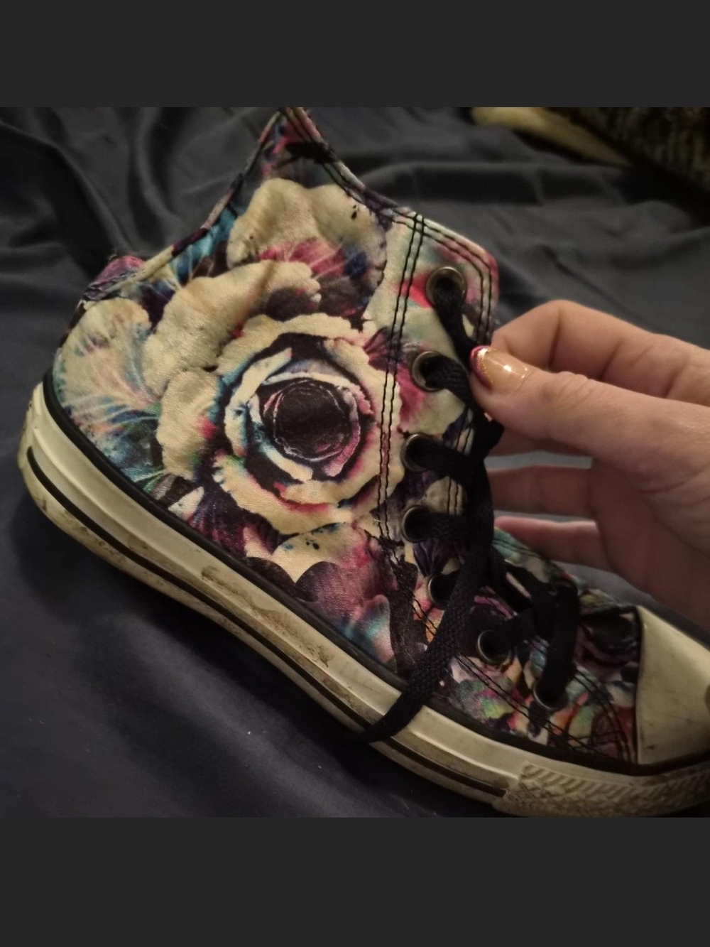 Converse Women's High-Top Sneakers - Floral Multi (Black Laces)